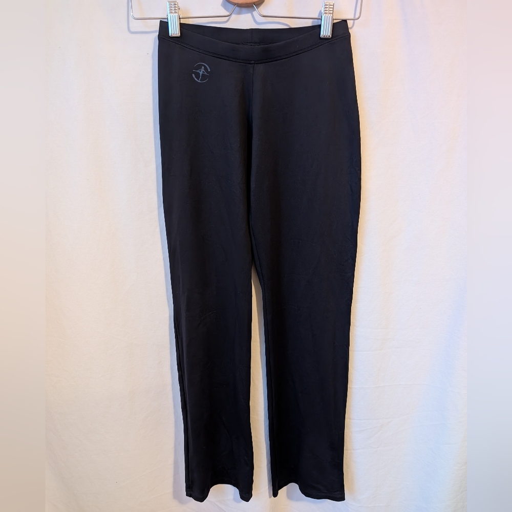 Wear Moi Womens Small Warm Up Dance Pants Straight Cut Black Stretch Barre Yoga